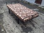 Steel single bed with mattress
