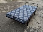 Steel single bed with mattress