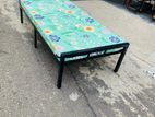 Steel single bed with mattress