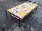 Steel single bed with mattress