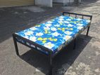Steel single bed with mattress