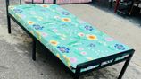 Steel single bed with mattress