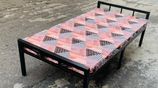 Steel single bed with mattress