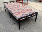 Steel single bed with mattress