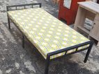 Steel single bed with mattress