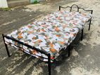 Steel single bed with mattress