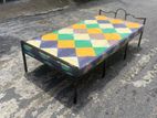 Steel single bed with mattress