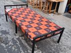 Steel single bed with mattress