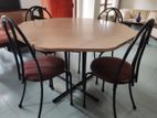 Steel Table with Melamine Top 4 Cushioned Chairs