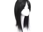 Straight Natural Black Color Synthetic Hair Topper with 3 Clips 35cm