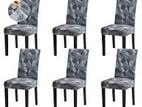 Stretchable Elastic Cloth Cover Set - 6 PCs Dining Chair