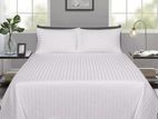 Striped-white King Size Bed Sheets Set