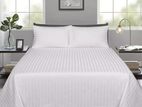 Striped-White King Size Bed Sheets Set
