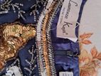 Hand-Beaded Party Top - Navy Blue