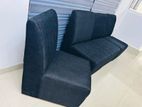 Stylish Black L-Shaped Sofa Set