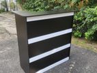 Stylish Blk with White Cashier Counter Table 4Ft