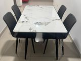 Stylish Dining Table with Granite Top + 4 Leather Chair
