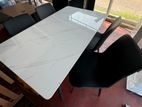 Stylish Granite Dining Set 4 Chair
