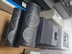 subwoofer and 2 speakers