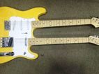 Sun Smile Yellow Double Neck Electric Guitar