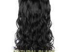 Synthetic Clip on Water Wave Hair Extension - Natural Black 26 Inch