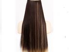 Synthetic Hair Extension Deep Brown with Honey Blonde Highlights