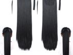 Synthetic Straight Hair Ponytail Extension 18 Inch with Tie-On Stap