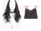 Synthetic U-Shaped Wavy Hair Clip on Extension-Brown Black/40cm/130g