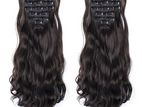 Synthetic Wavy Hair Extension Set – Brown Black Color