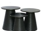 Synthetic wood top table black