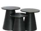 Synthetic wood top table black