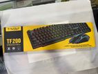 T-WOLF TF200 Gaming Rainbow Backlit RGB Wired Keyboard Mouse Combo