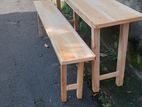 Table with Bench 6ft ×15inch Mahogani