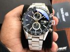 Tag Heuer Calibre 16 Silver Black Dial Quartz Chronograph’s Mens Watch
