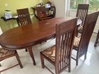Teak 06 Seater Dining Table with Mahogany Chairs