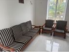 Teak 06 Seater Sofa With Cushions
