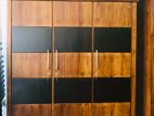 Teak 3 Door Black Line Wardrobe