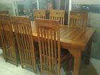 Teak 3*6 හරස් පටි Dinning Set With 6 Chairs