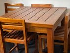 Teak 4 Chair with Dining Table