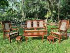 Teak 6 Piece Traditional Cane Sofa Set