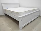 Teak 6x5 White Colour Box Bed With Arpico Spring Mettress