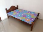 Teak 72x36 Single Arch Bed With Double Layer Mattresses