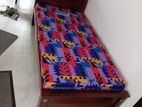 Teak 72x36 Single Box Bed With Double Layer Mattresses