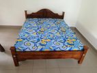 Teak 72x72 King Arch Bed With Double Layer Mattresses
