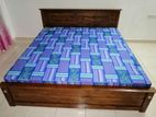 Teak 72x72 King Box Bed with Double Layer Mattresses