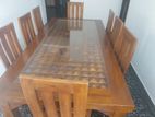 Teak 8 Chairs with Dining Table