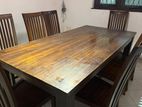 Teak 8 Seater Dining Table with Chairs