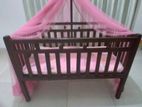 Teak Baby Cot with Mettrass