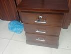Teak Bed Side Table - 3Drawers