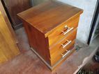 Teak Bed Side Table - 3Drawers